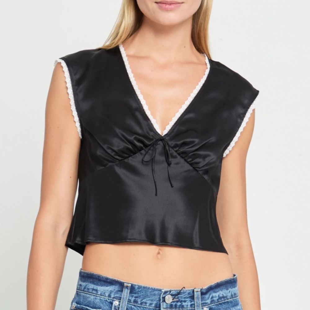 Kourt Black Silk Top